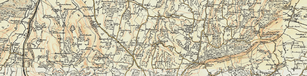 Old map of Stansted in 1897-1898