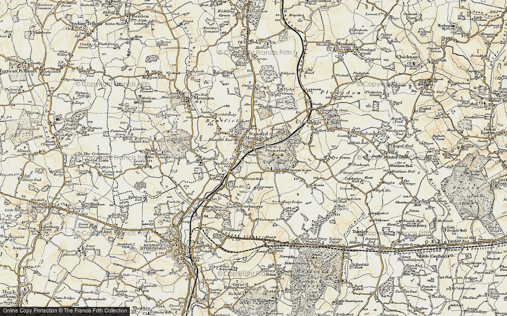 Old Map of Stansted Mountfitchet, 1898-1899 in 1898-1899