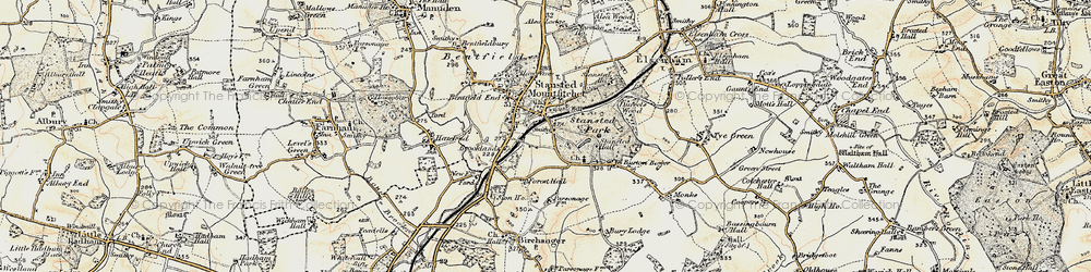 Old map of Stansted Mountfitchet in 1898-1899