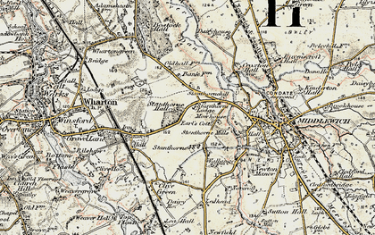 Old map of Stanthorne in 1902-1903