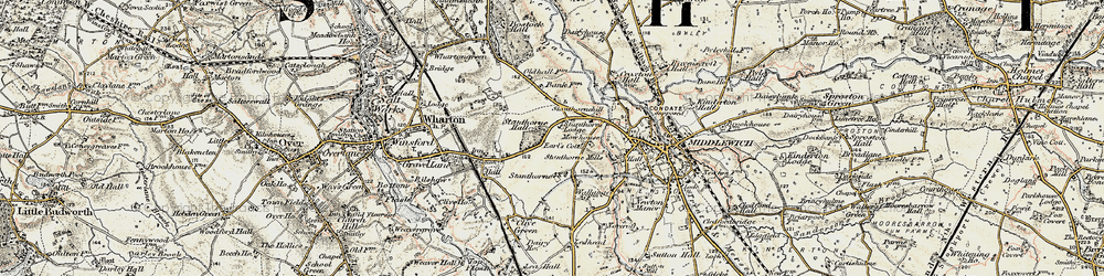 Old map of Stanthorne in 1902-1903