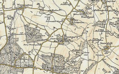 Old map of Berry Wormington in 1899-1901