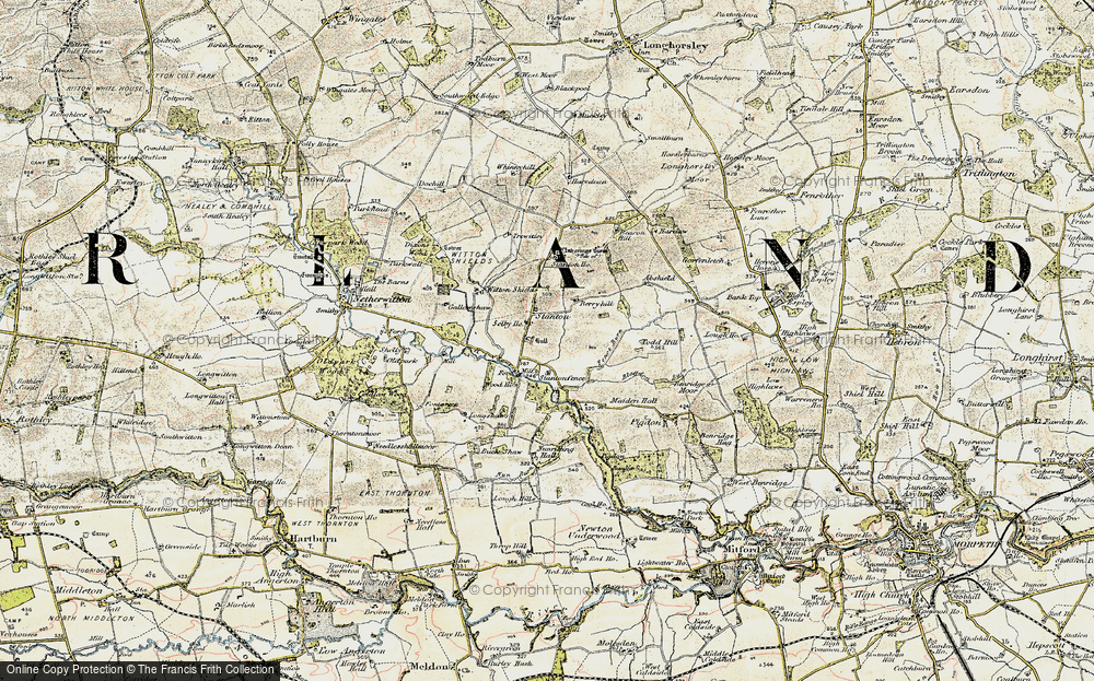 Old Map of Historic Map covering Witton Shields in 1901-1903
