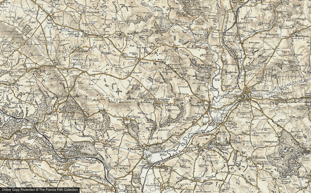 Old Map of Historic Map covering Blake Low in 1902