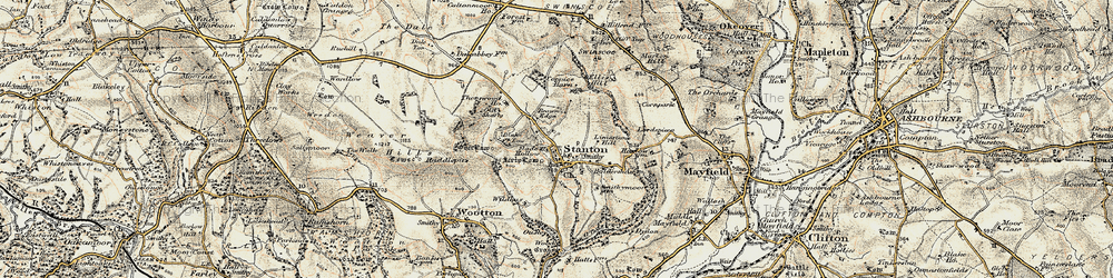 Old map of Boldershaw in 1902