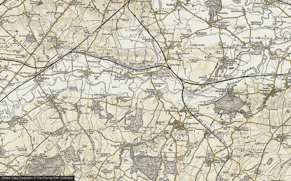 Old Map of Stanton by Bridge, 1902-1903 in 1902-1903