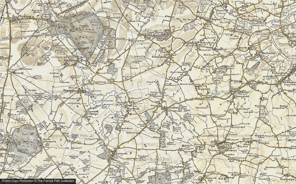 Old Map of Stanton Chare, 1901 in 1901
