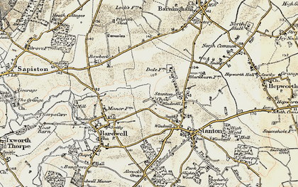 Old map of Stanton Chare in 1901