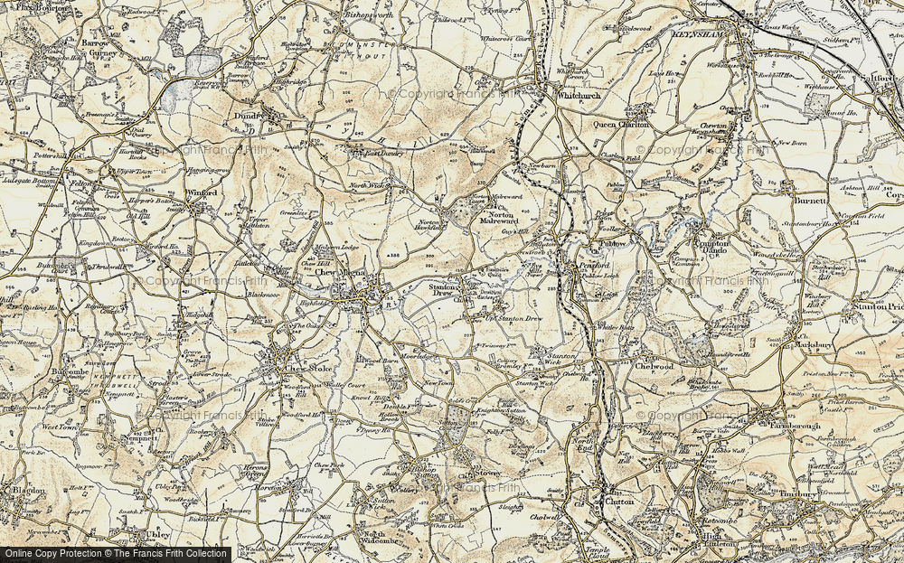 Old Map of Stanton Drew, 1899 in 1899