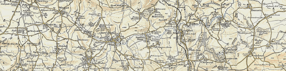 Old map of Stanton Drew in 1899