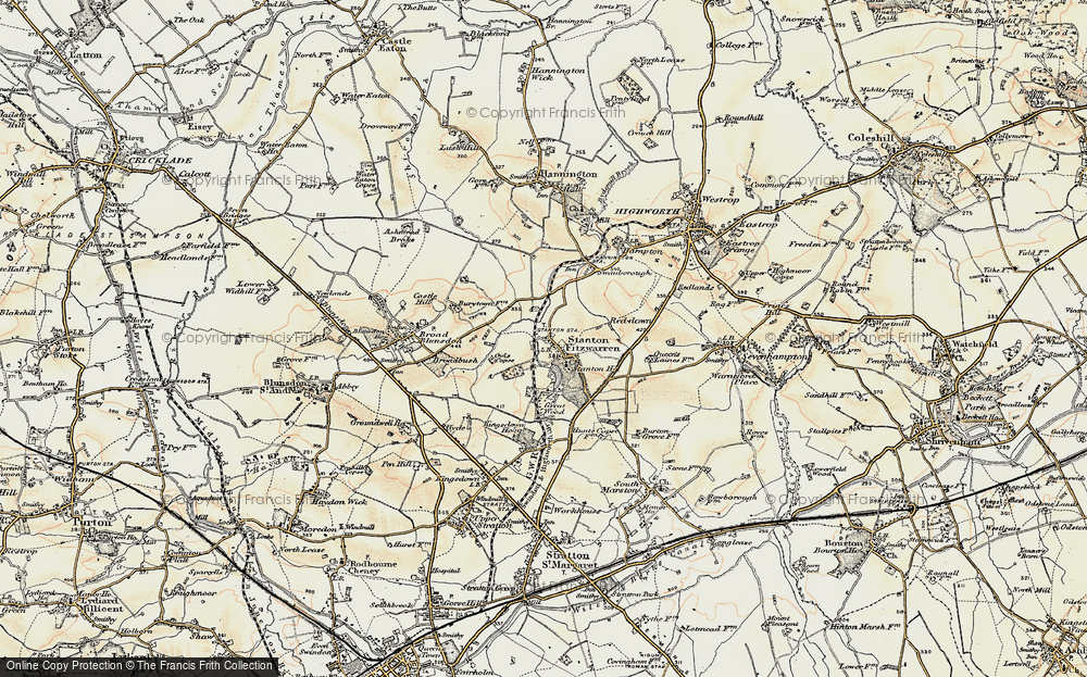 Old Map of Stanton Fitzwarren, 1898-1899 in 1898-1899