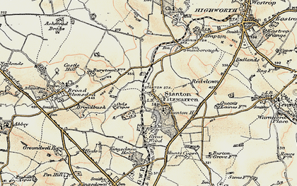 Old map of Stanton Fitzwarren in 1898-1899