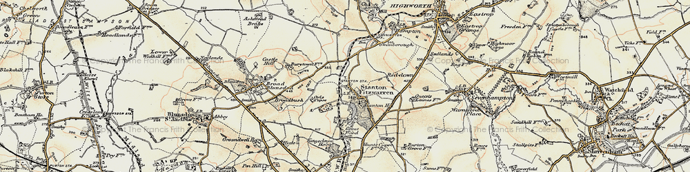 Old map of Stanton Fitzwarren in 1898-1899