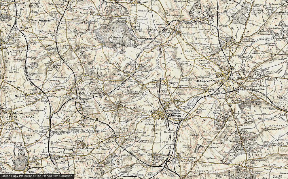 Old Map of Historic Map covering Brierley Forest Park in 1902-1903