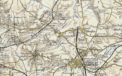Old map of Stanton Hill in 1902-1903