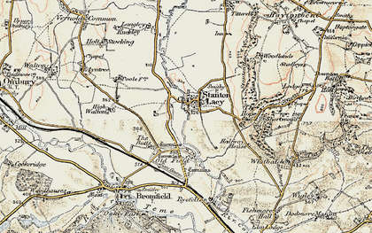 Old map of Stanton Lacy in 1901-1902