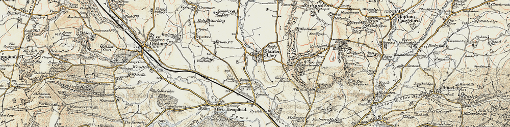 Old map of Stanton Lacy in 1901-1902