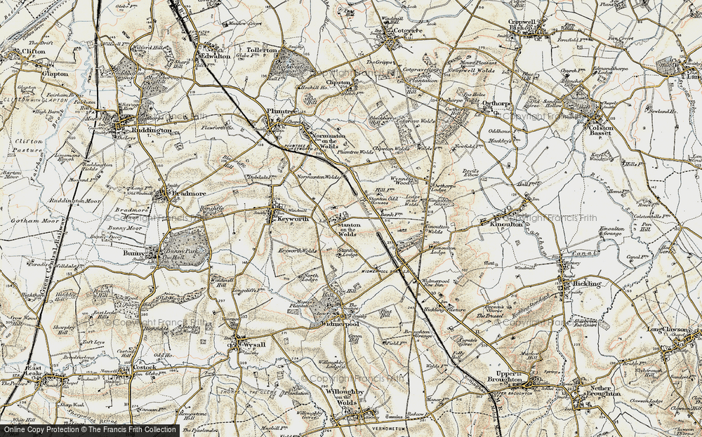Old Map of Historic Map covering Wynnstay Wood in 1902-1903