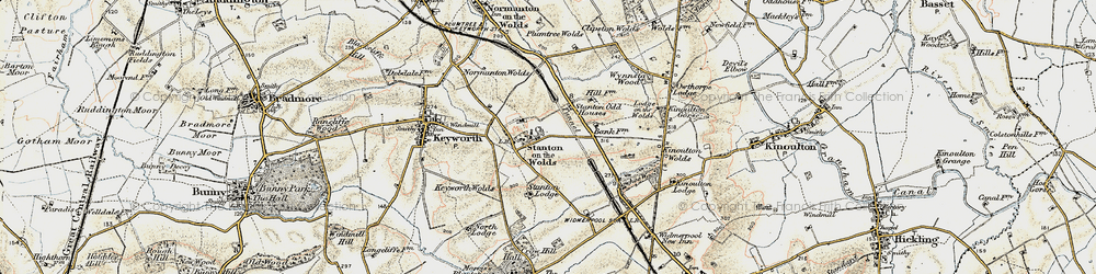 Old map of Stanton-on-the-Wolds in 1902-1903