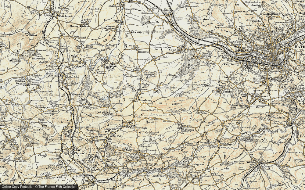 Old Map of Historic Map covering Winsbury Hill in 1899