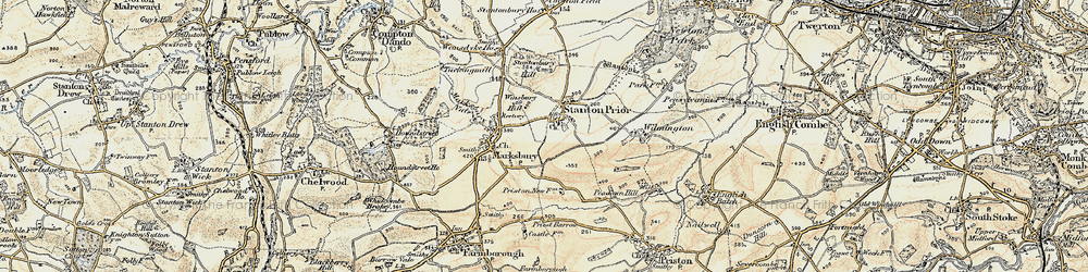 Old map of Stanton Prior in 1899