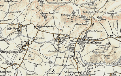 Old map of Stanton St Bernard in 1898-1899