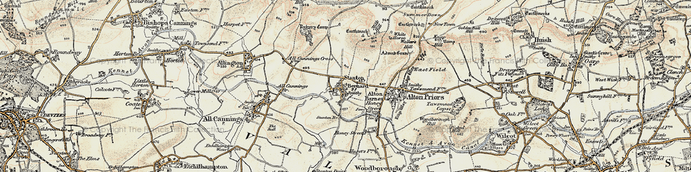 Old map of Stanton St Bernard in 1898-1899