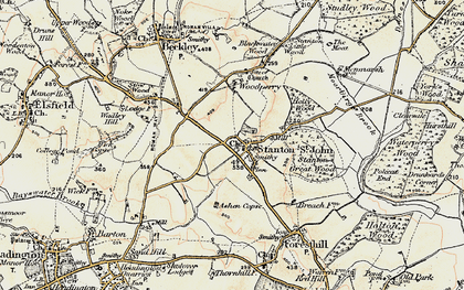 Old map of Stanton St John in 1898-1899