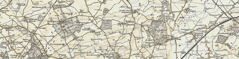 Old map of Stanton St Quintin in 1898-1899