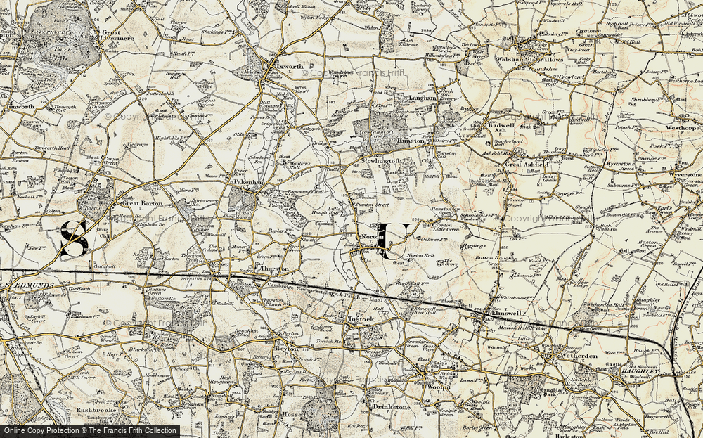 Old Map of Historic Map covering Beaumont's Hall in 1901