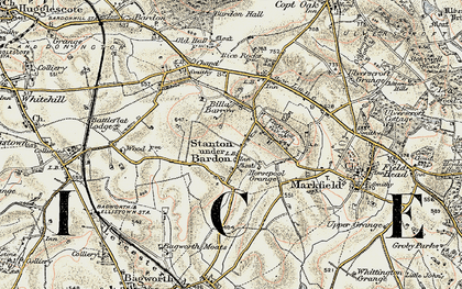 Old map of Stanton under Bardon in 1902-1903