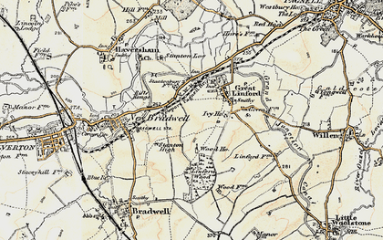 Old map of Stantonbury in 1898-1901