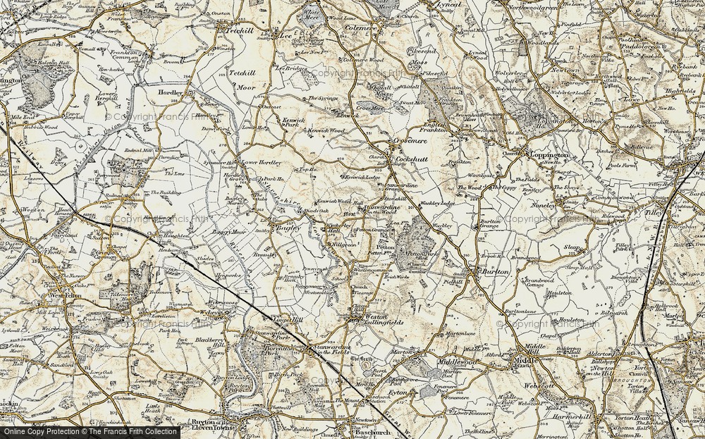 Old Map of Stanwardine in the Wood, 1902 in 1902
