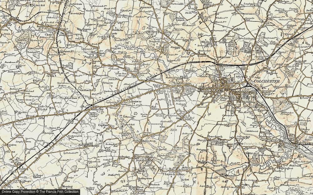 Old Map of Stanway, 1898-1899 in 1898-1899
