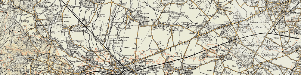 Old map of Stanwell in 1897-1909