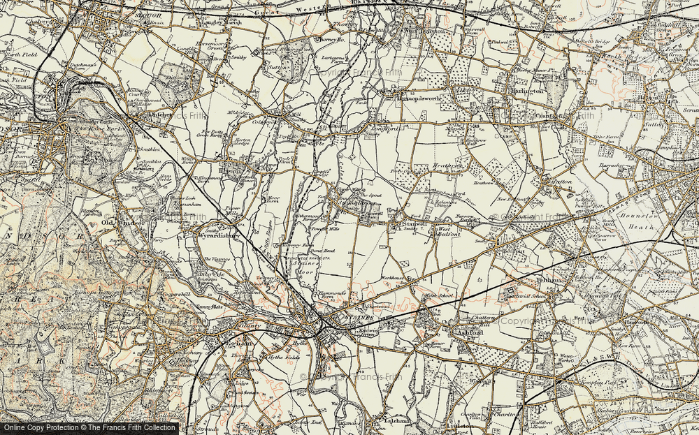 Old Map of Stanwell Moor, 1897-1909 in 1897-1909