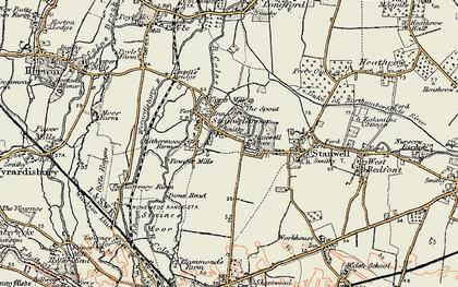 Old map of Stanwell Moor in 1897-1909