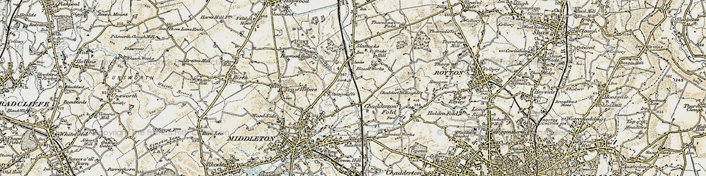 Old map of Stanycliffe in 1903