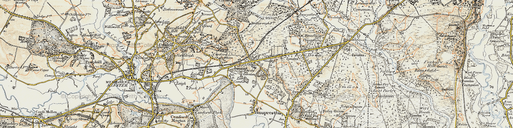 Old map of Stapehill in 1897-1909