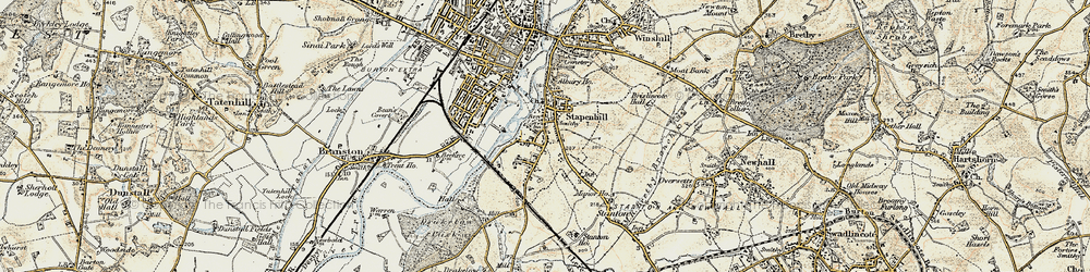 Old map of Stapenhill in 1902
