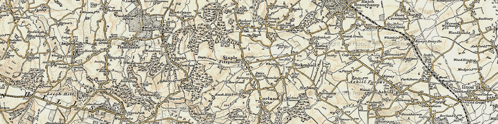 Old map of Staple Fitzpaine in 1898-1900