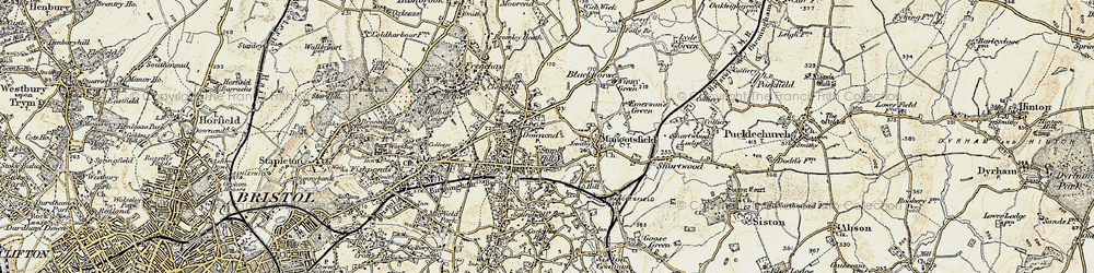 Old map of Staple Hill in 1899