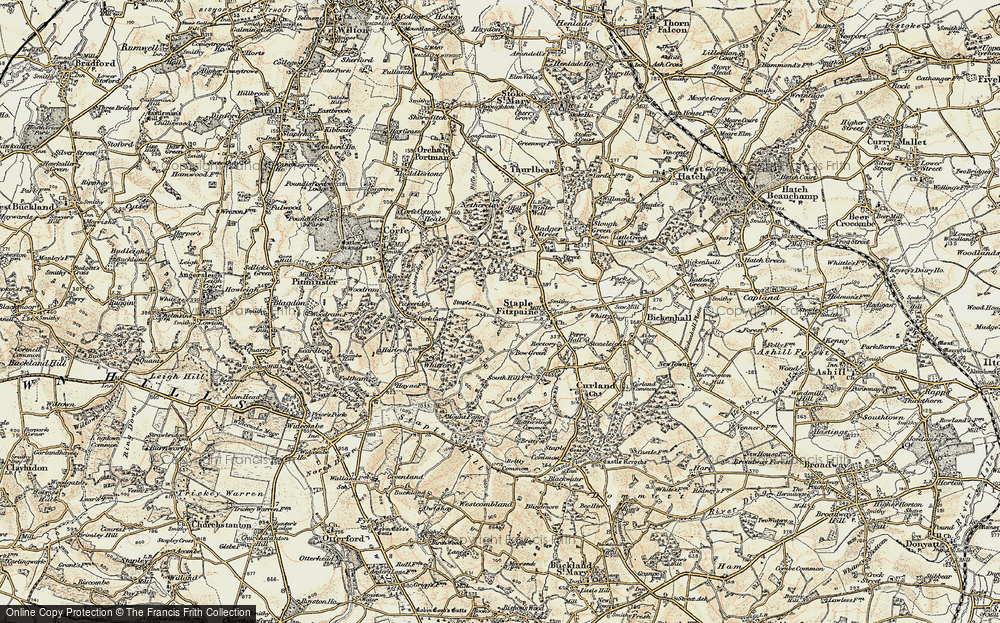 Old Map of Historic Map covering Bow Green in 1898-1900