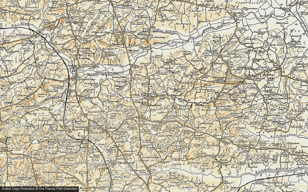 Old Map of Staplecross, 1898 in 1898