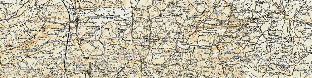 Old map of Staplecross in 1898