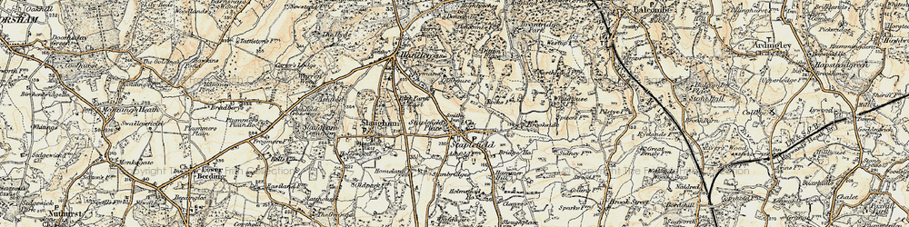 Old map of Brantridge in 1898
