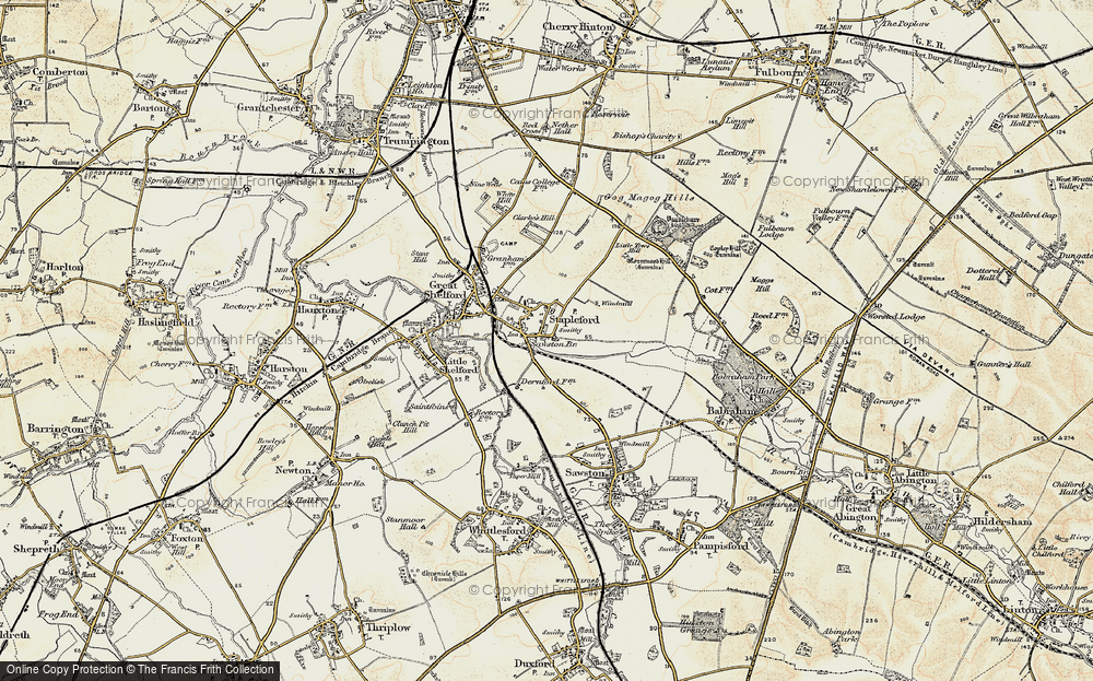 Old Map of Historic Map covering River Granta in 1899-1901