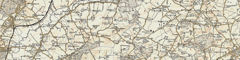 Old map of Stapleford Abbotts in 1898