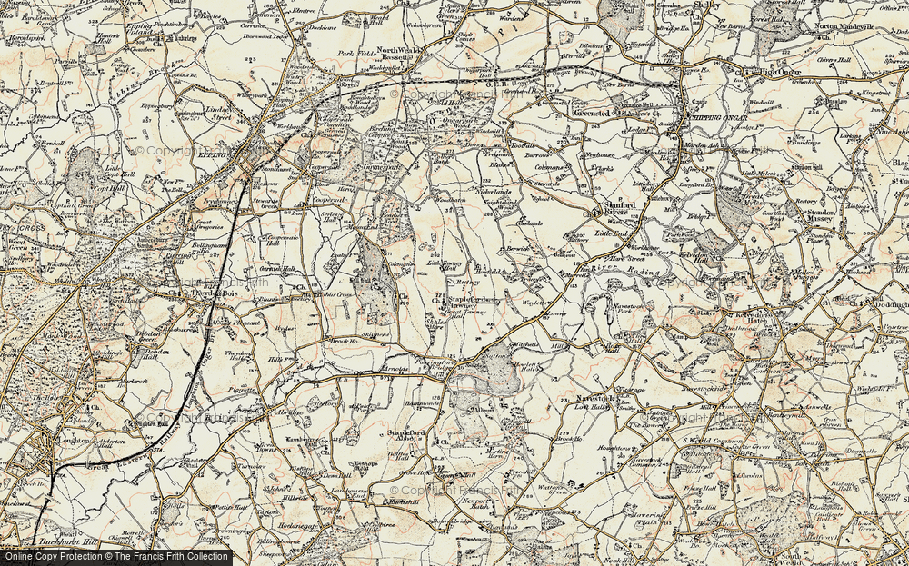 Old Map of Stapleford Tawney, 1898 in 1898