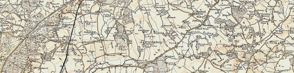Old map of Stapleford Tawney in 1898